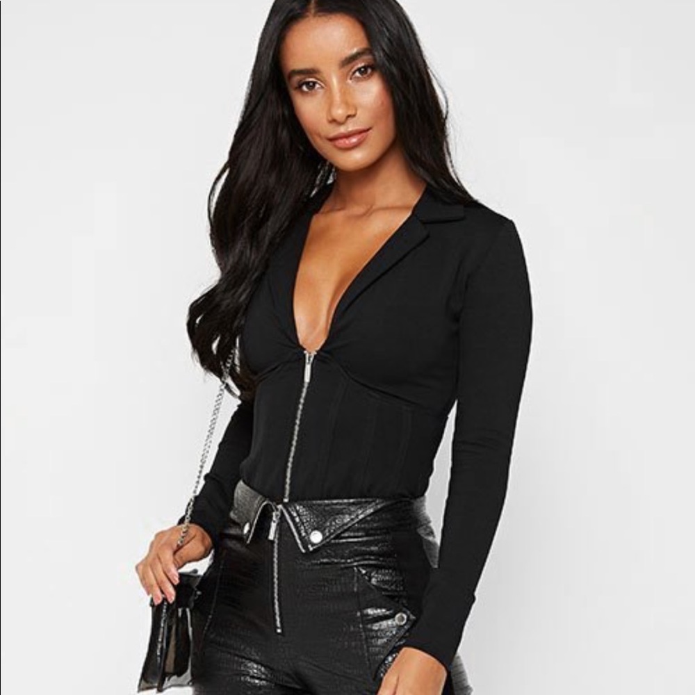 Plunge-Neck BodySuit Corset-Detail